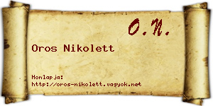 Oros Nikolett névjegykártya