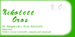 nikolett oros business card